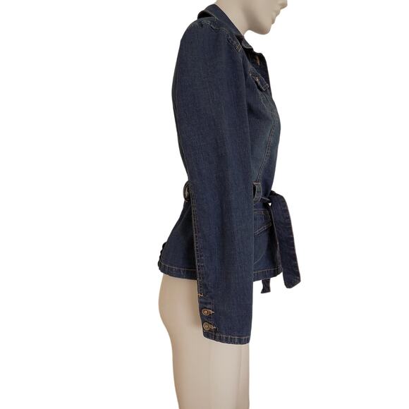 French Cuff denim blazer jacket coat size Small - Picture 4 of 5